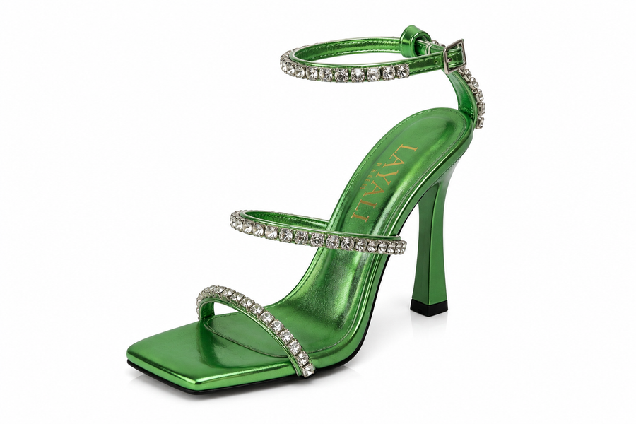 Sandale à talons Étincelle vert — profil